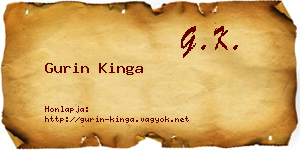Gurin Kinga névjegykártya